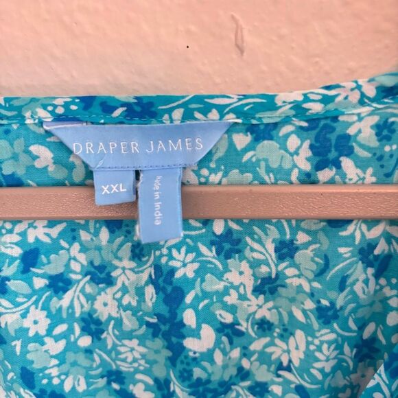 Draper James Womens Small Flutter Sleeve Maxi Dress Blue Aster Floral XXL - Picture 3 of 5